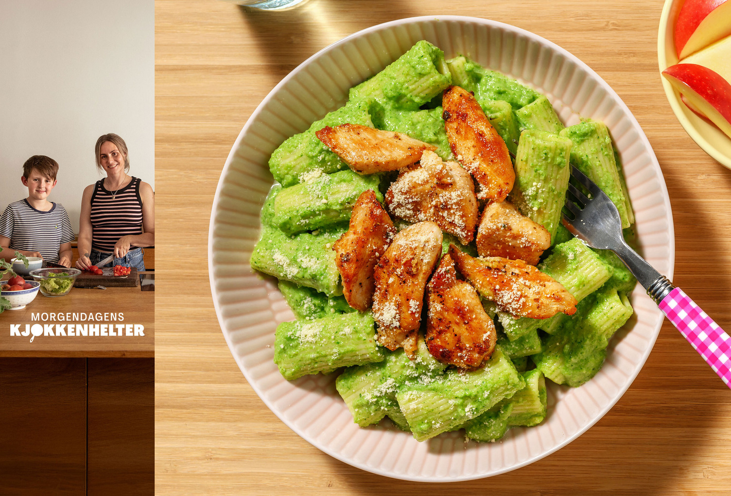 Grønn kylling-powerpasta