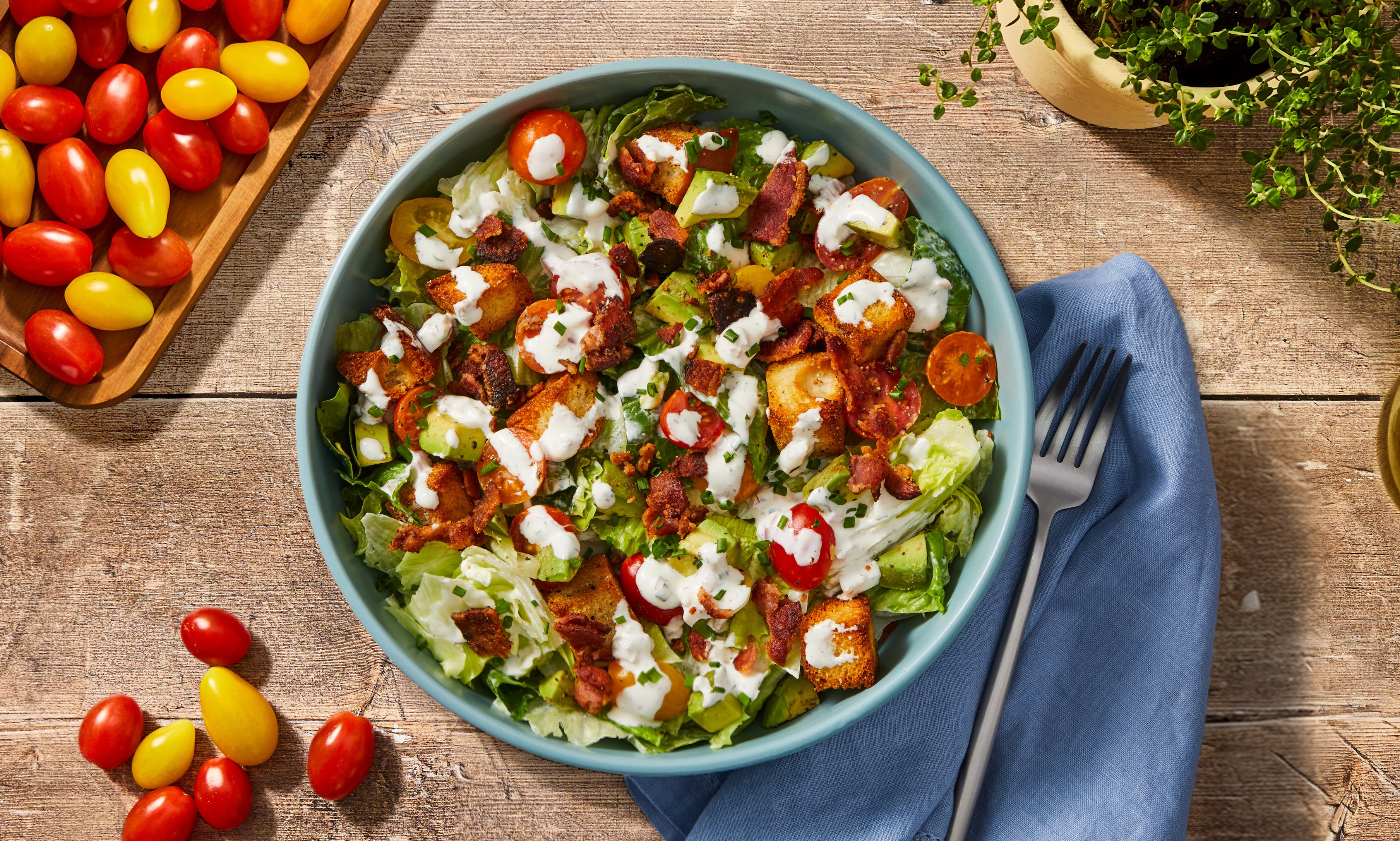 BLT Salad and Homemade Ranch Dressing