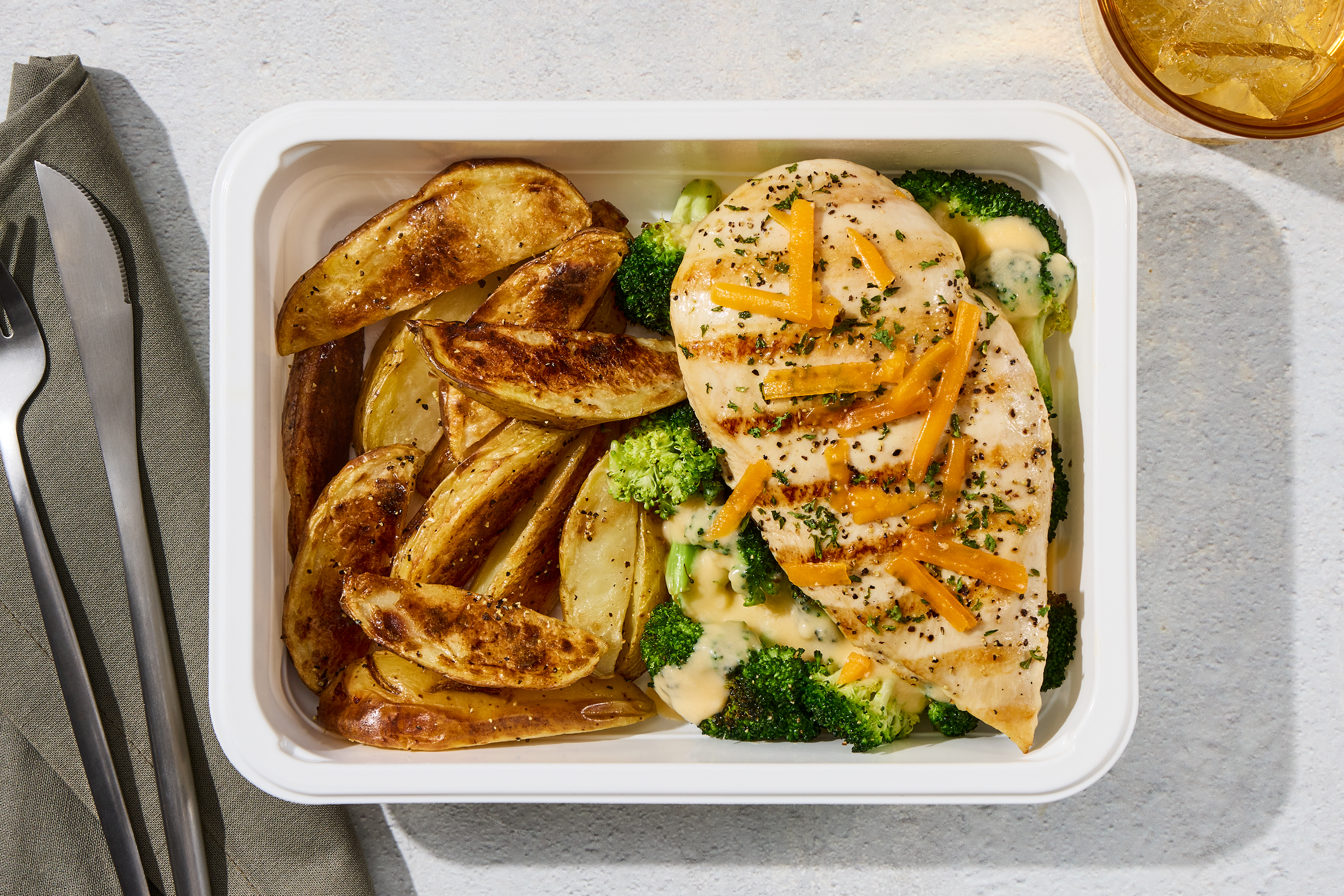 Poulet BBQ et purée de pommes de terre fromagée
