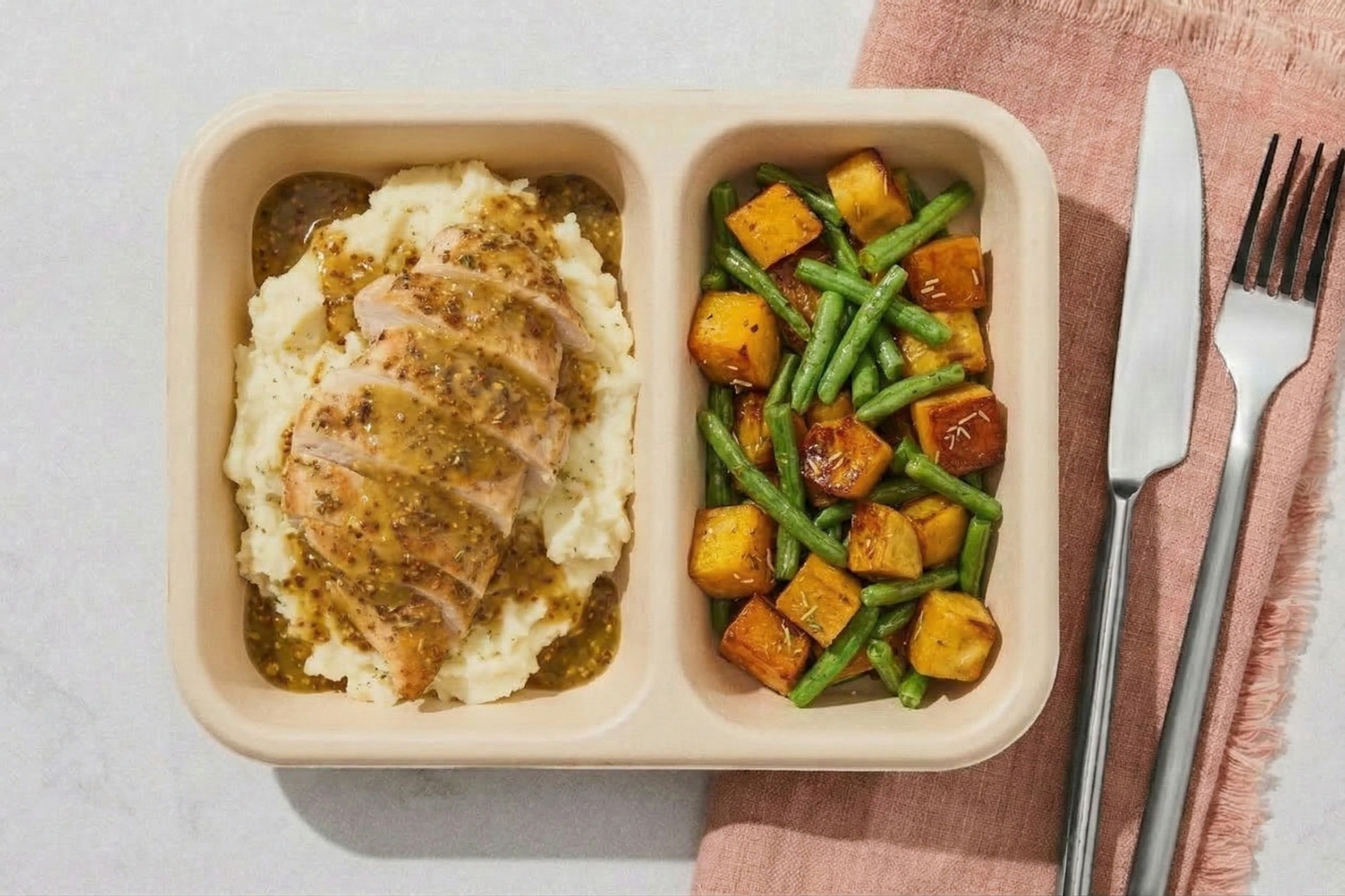 Honey Dijon Chicken & Mashed Potatoes