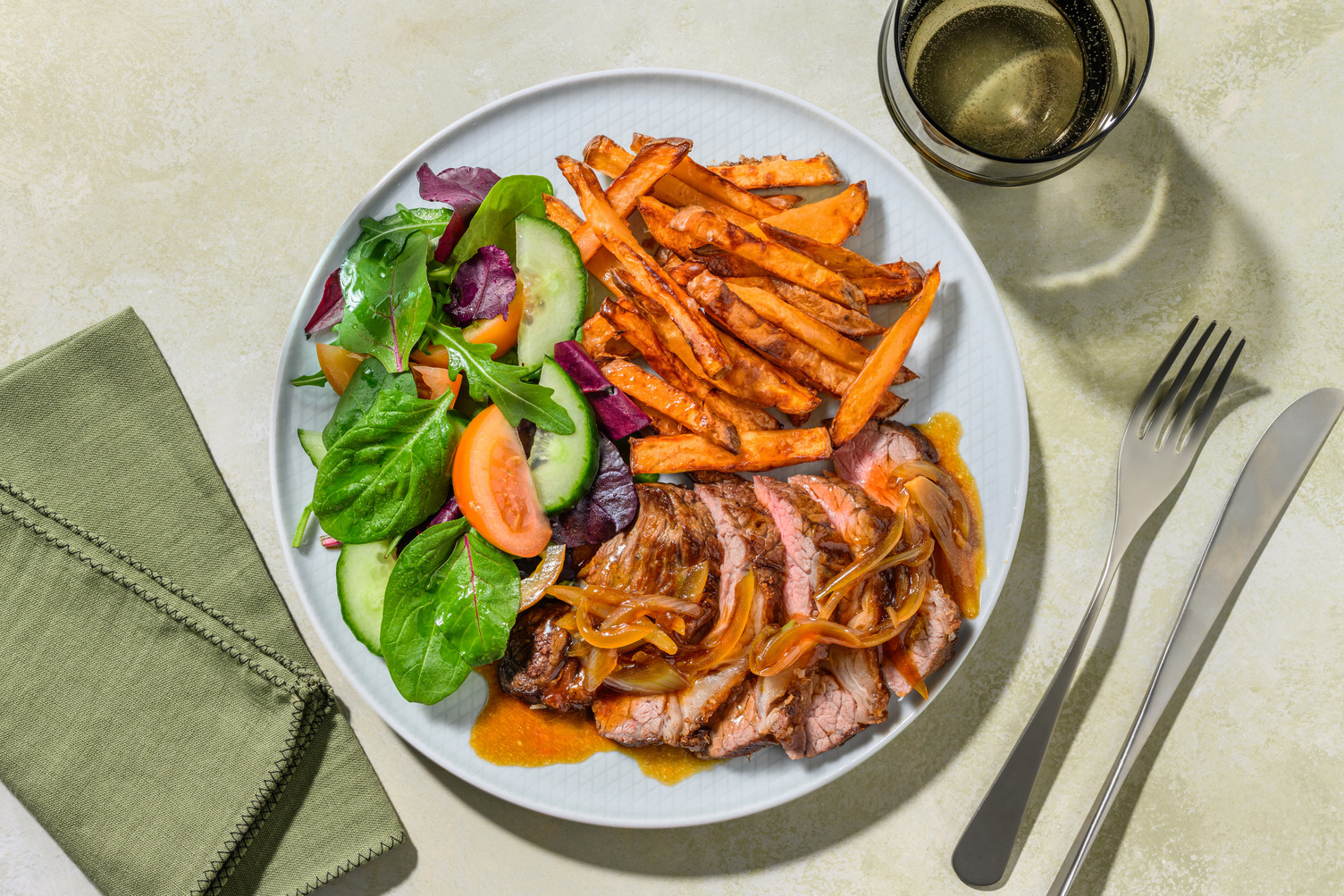 Porterhouse Steak & Sticky Onion Sauce