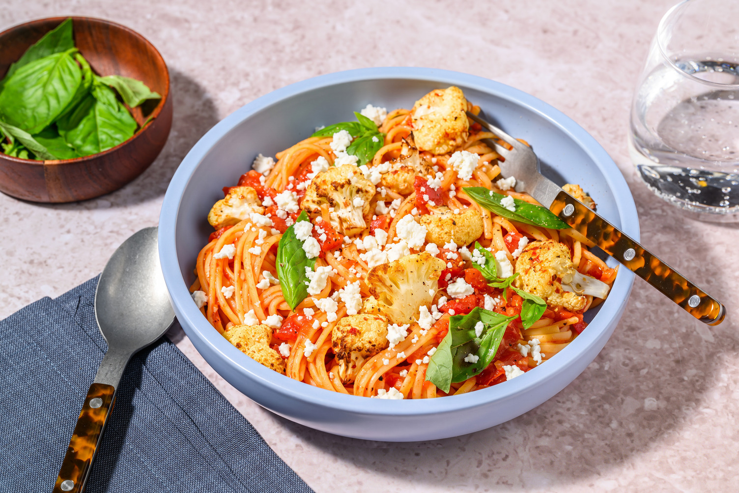 Frische Linguine mit Röst-Blumenkohl & Bio-Feta