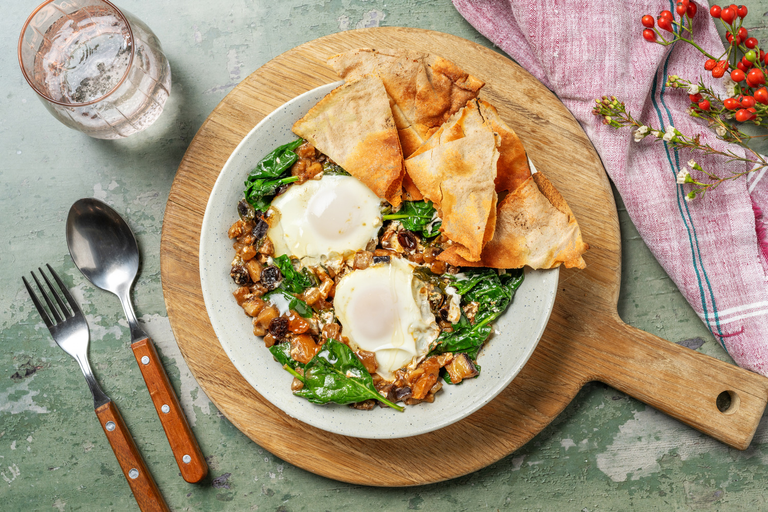 Shakshuka with Eggplant and Goat's Cheese