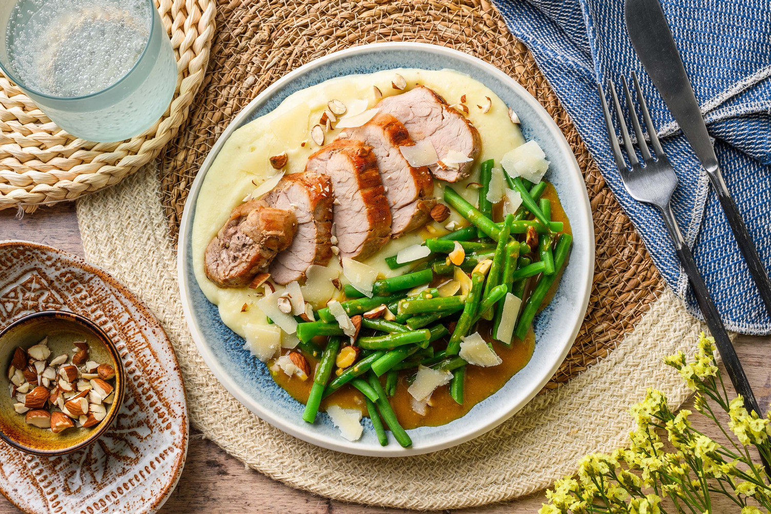 Varkenshaas op peterseliewortelcrème 