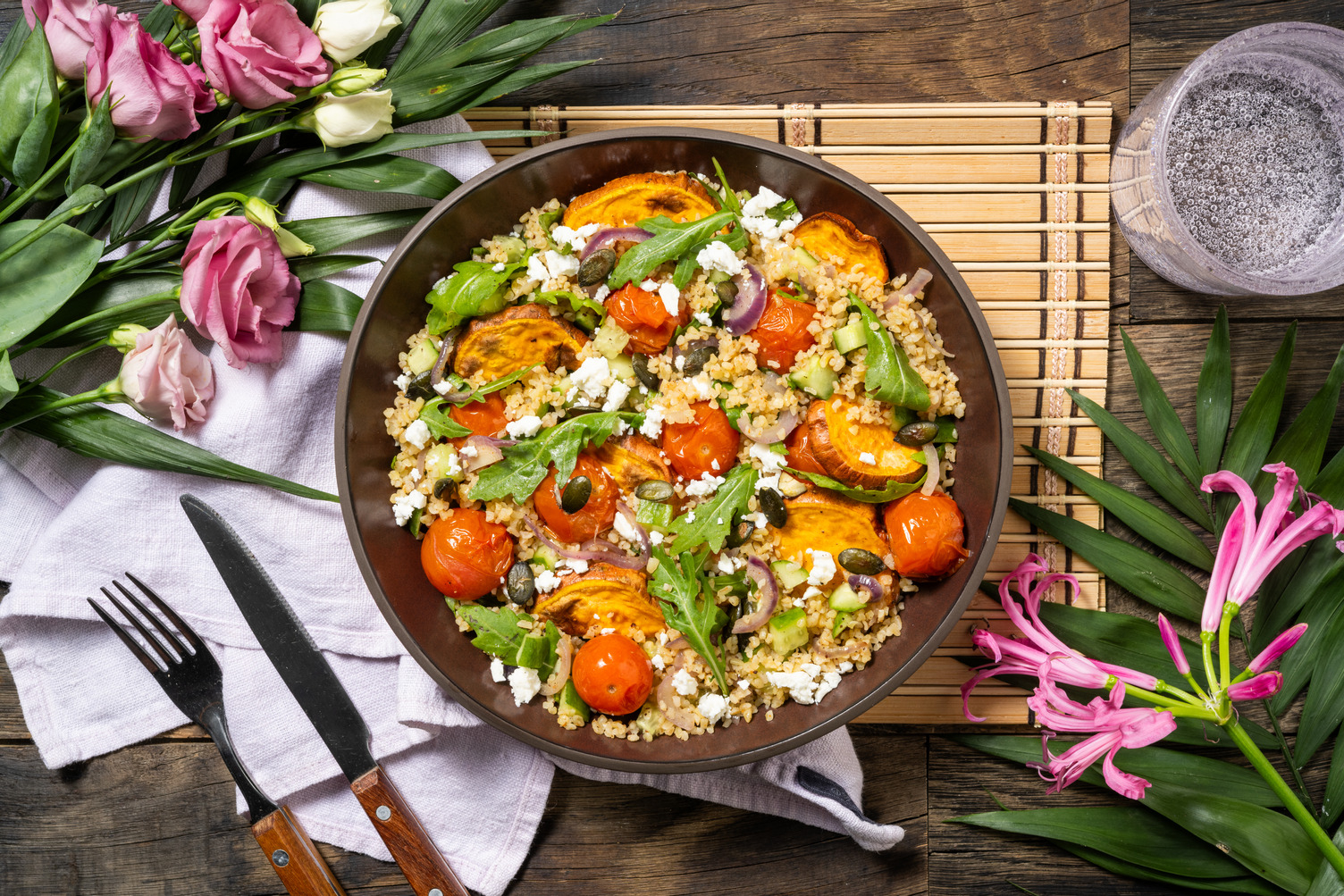 Bulgur Salad with Goat's Cheese & Harissa