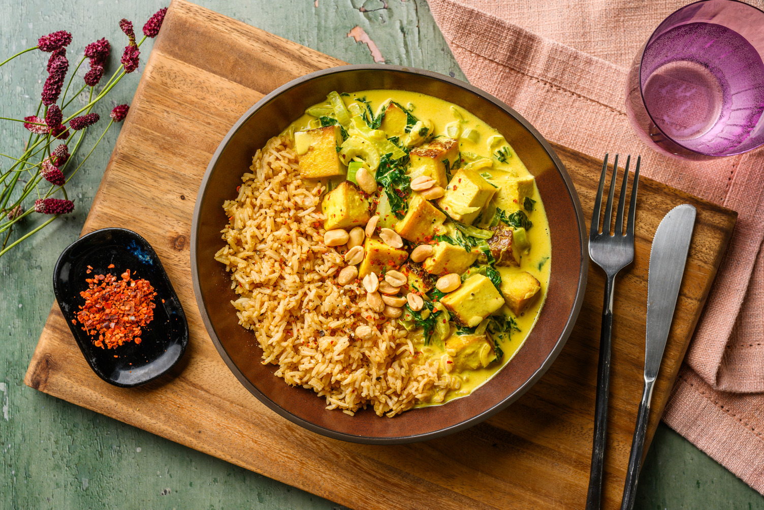 Smoked Tofoo Yellow Thai Inspired Curry