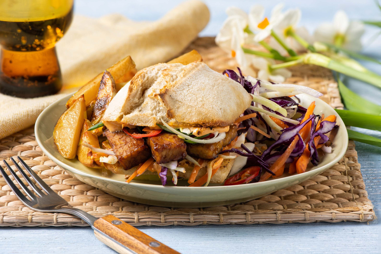 Banh Mi Inspired Tempeh Ciabattas