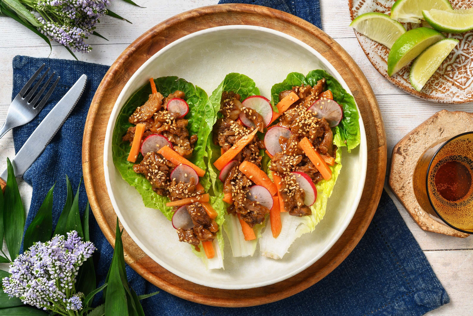 Shredded Hoisin Ginger Duck Lettuce Cups