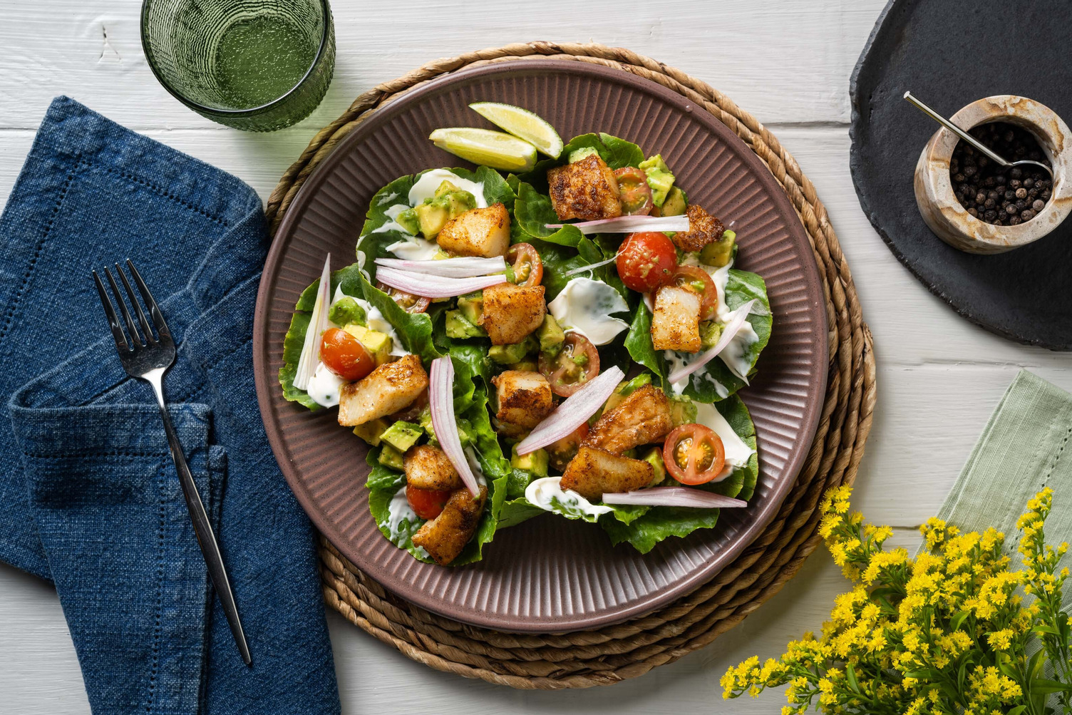 Crispy Cajun Basa Lettuce Tacos