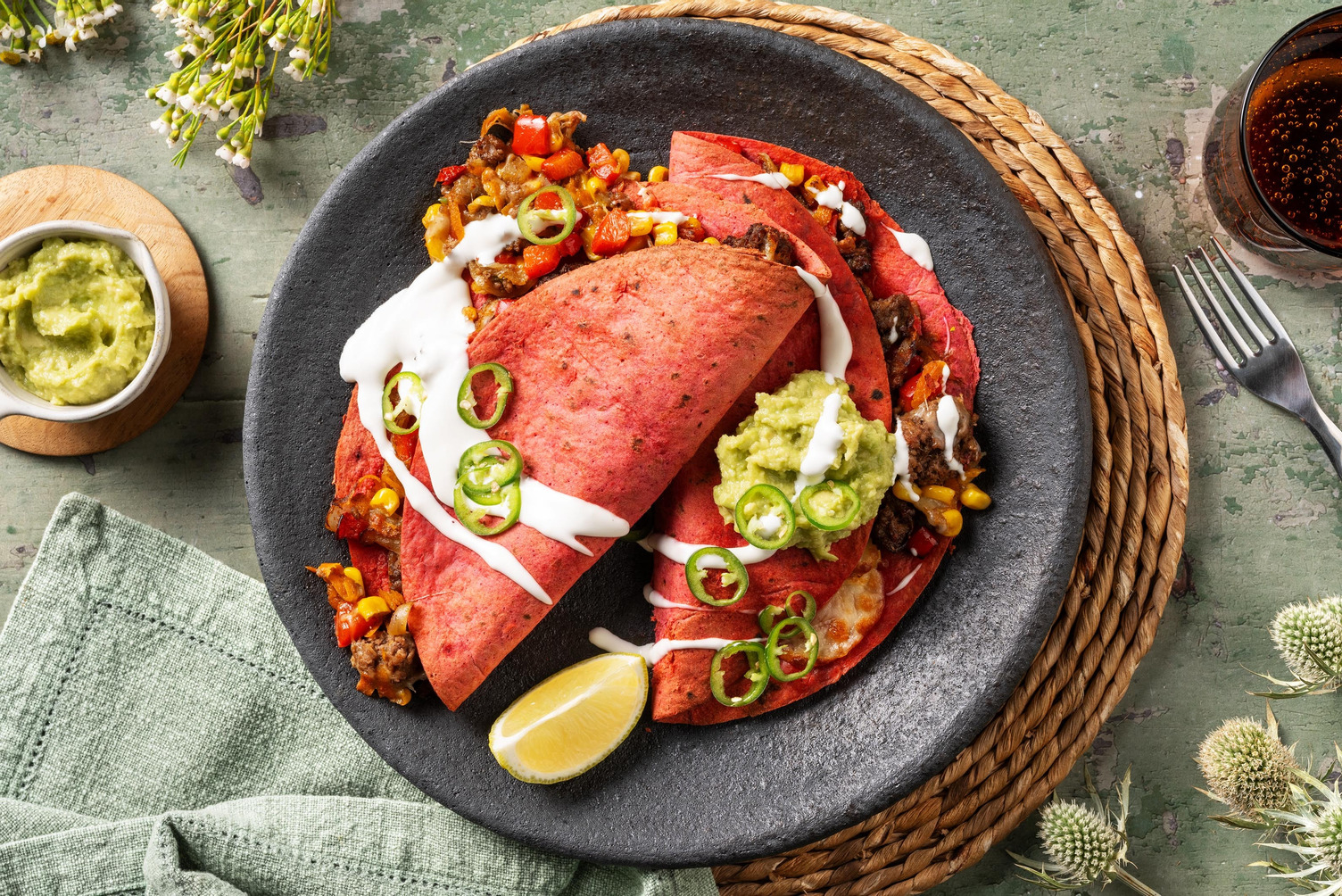 Cheesy No Fairytales bietentortilla's met rundergehakt