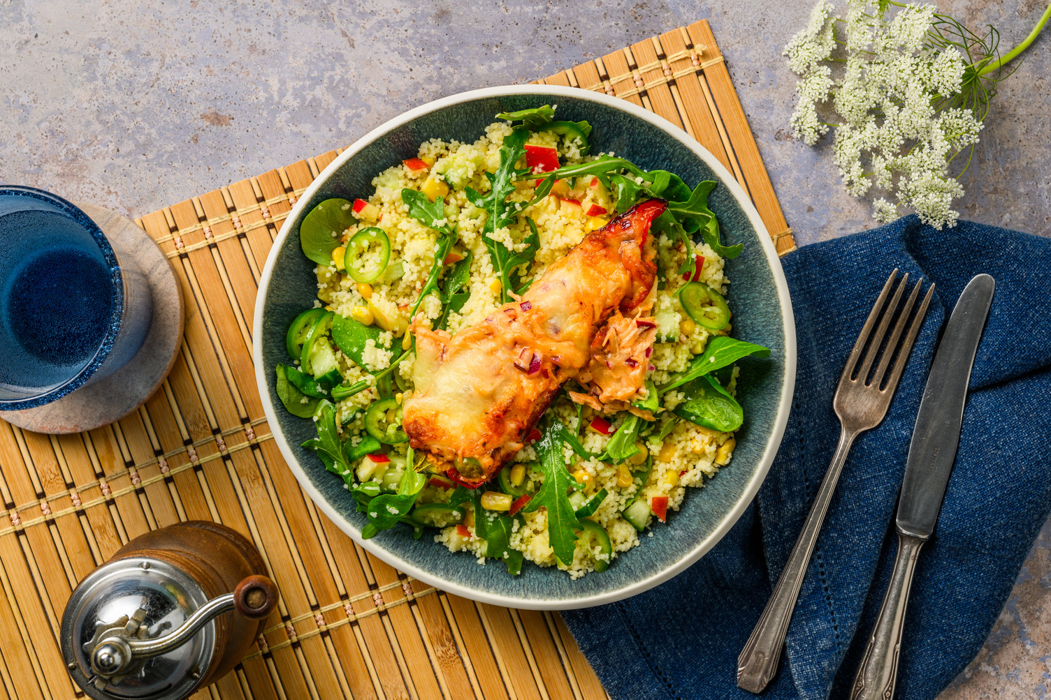 Stuffed Romano Pepper with Canned Tuna