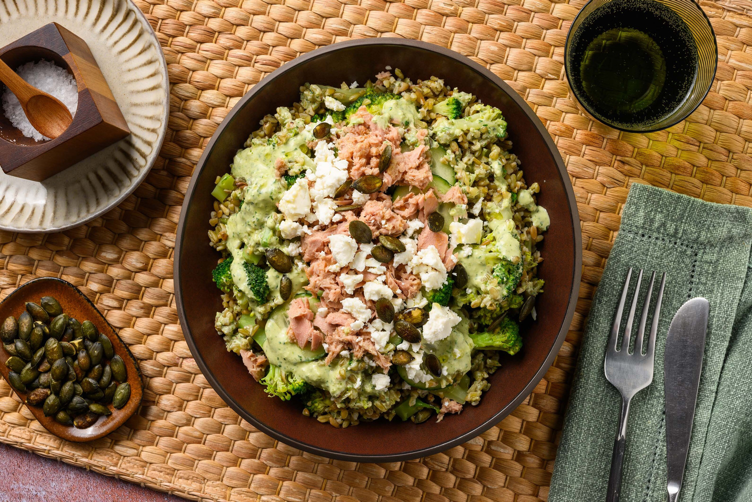 Green Goddess Perlencouscous Tuna Salad