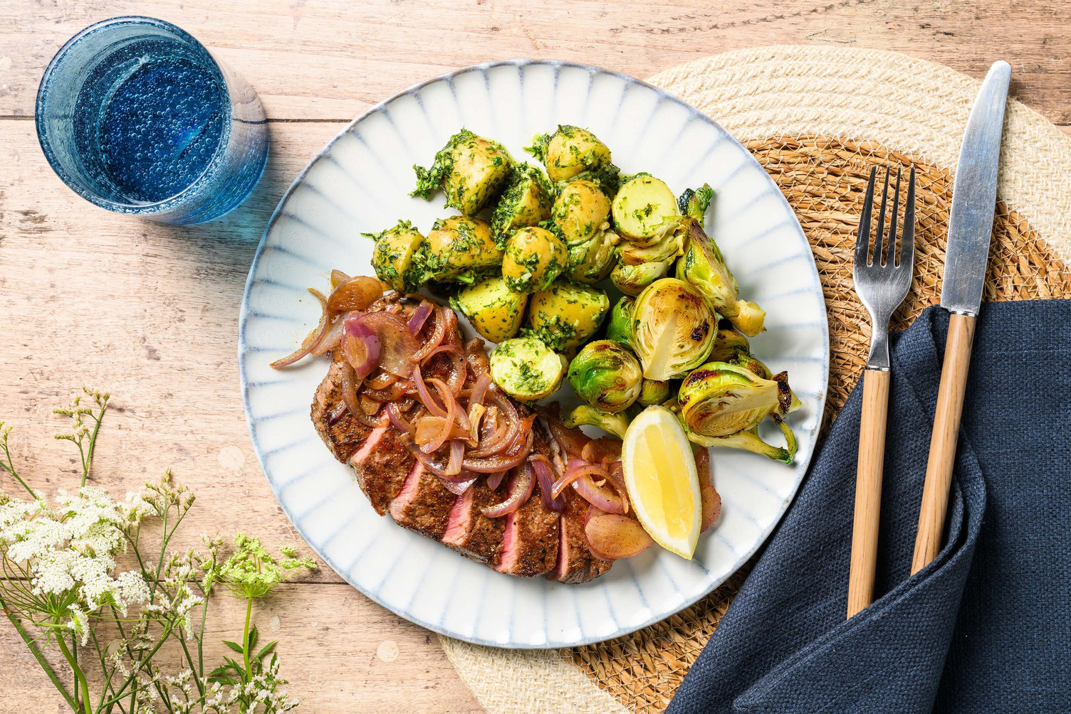 Steak en gremolata-aardappelen