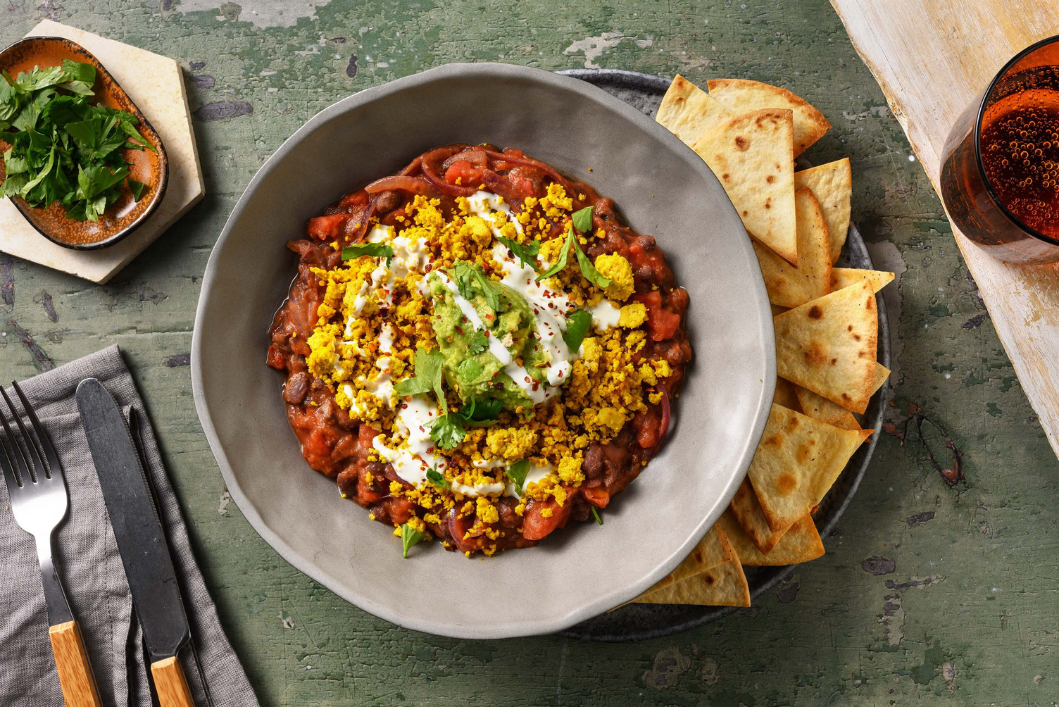 Cilaquiles Tofu black beans UK