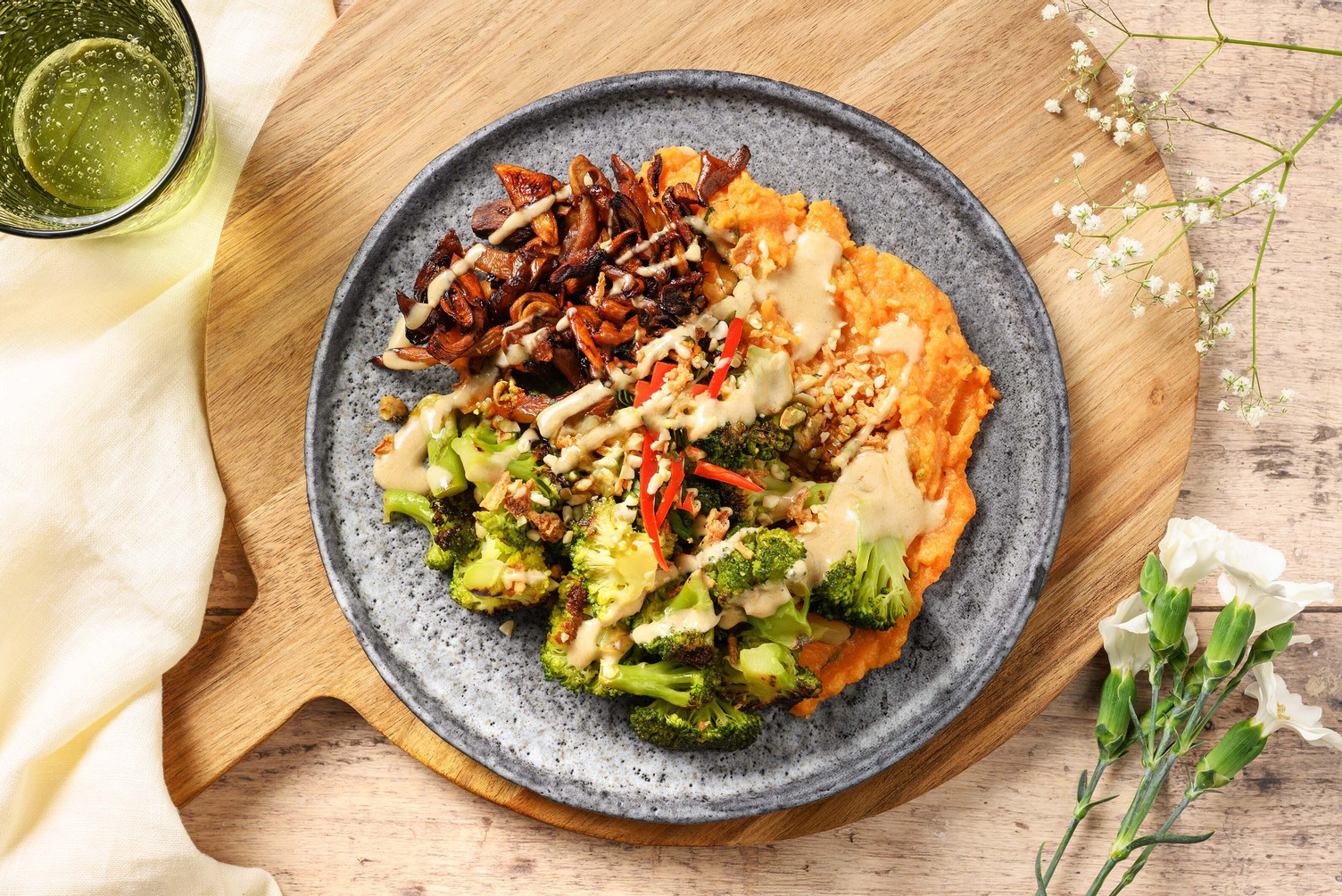 Miso-Limetten-Süßkartoffelstampf & extra Rindersteak