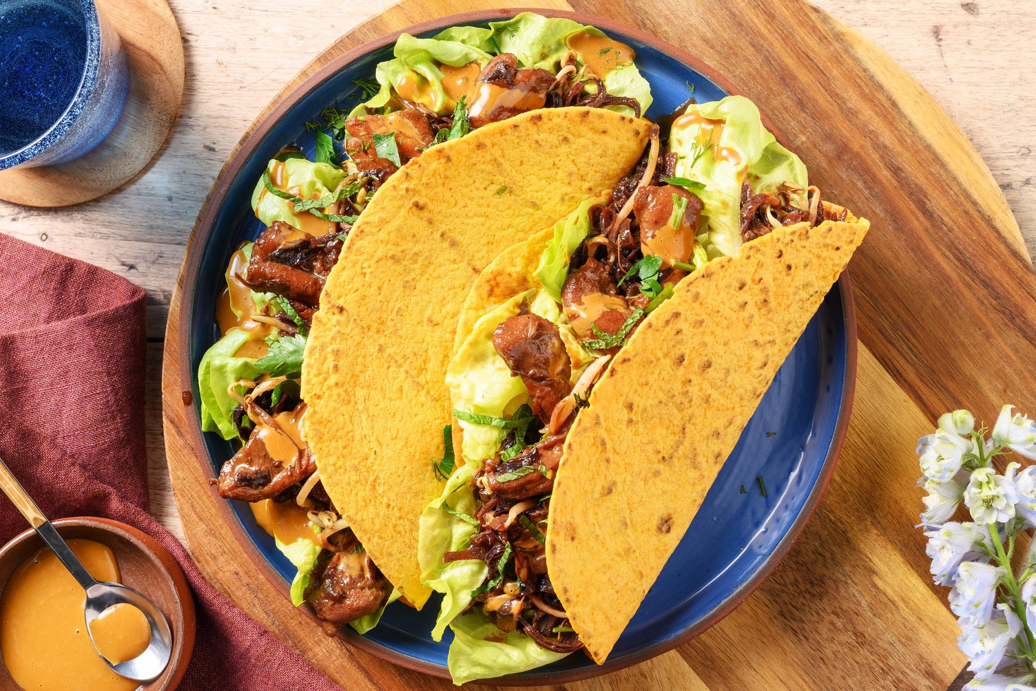 Asian-Inspired Chicken Thigh 'No Fairytales' Carrot Tortilla Wraps