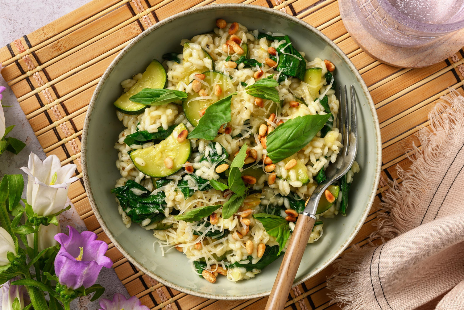 Risotto van orzo met groene groenten