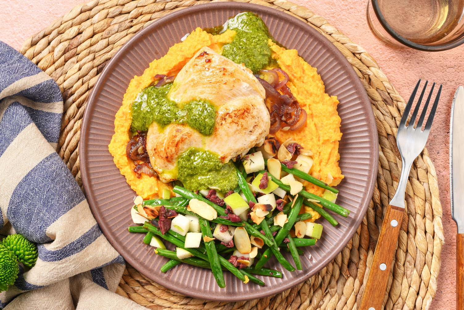 Chicken filet with carrot puree