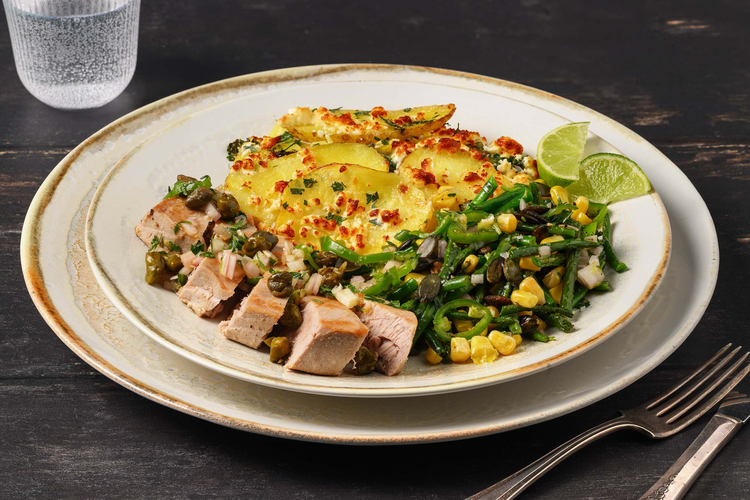 Tonijnsteak met Peruaanse aardappelgratin