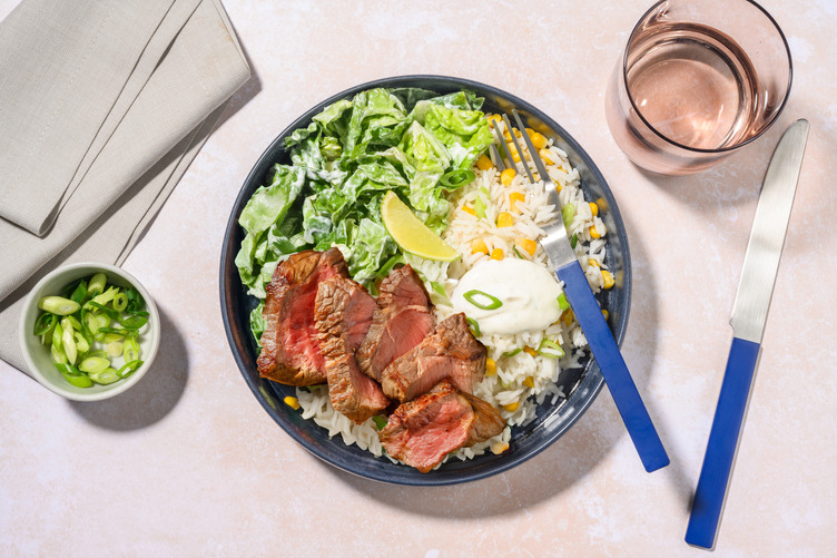 Birria Bio-Steak Bowl mit Konfetti-Reis