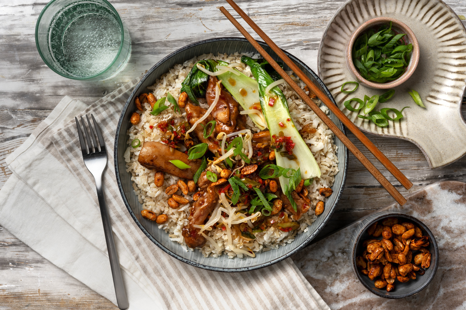 Sticky chicken met pittige paksoi