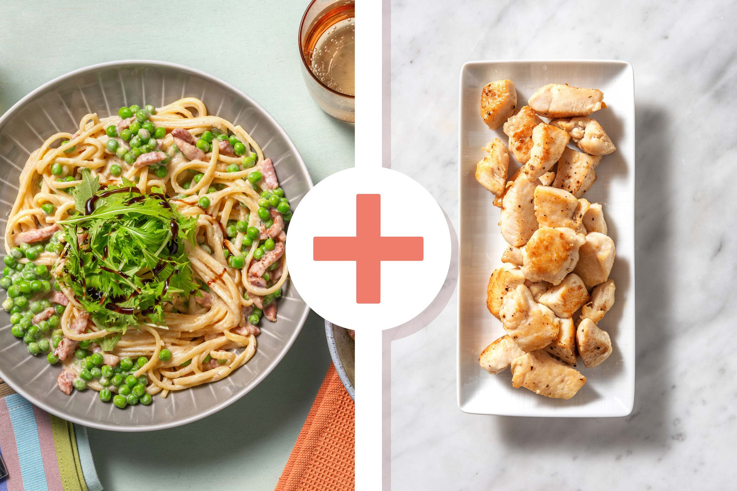 Chicken Breast Linguine in Creamy Bacon Sauce