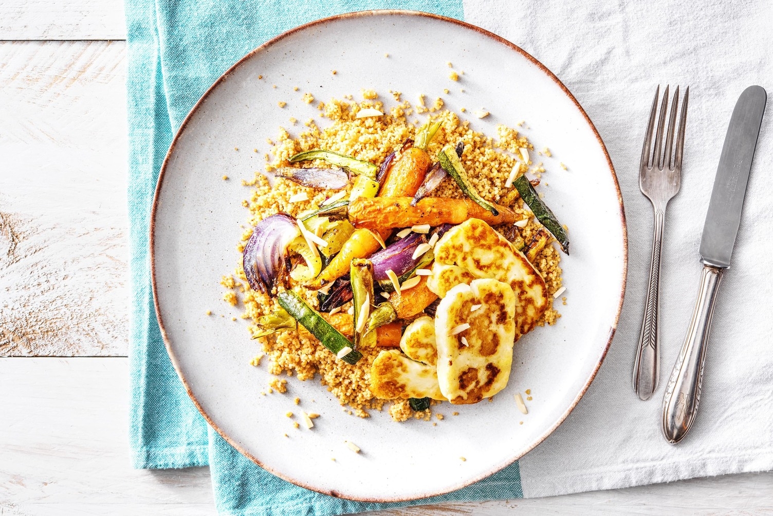 Halloumi och rostade morötter