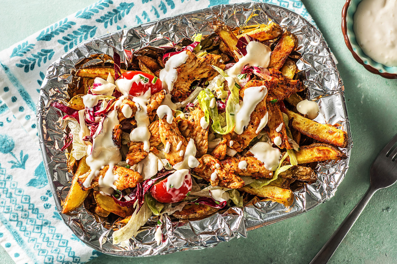 Double protein - Kapsalon met kipgyros