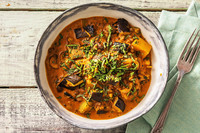 Mushroom, Aubergine and Lentil Curry