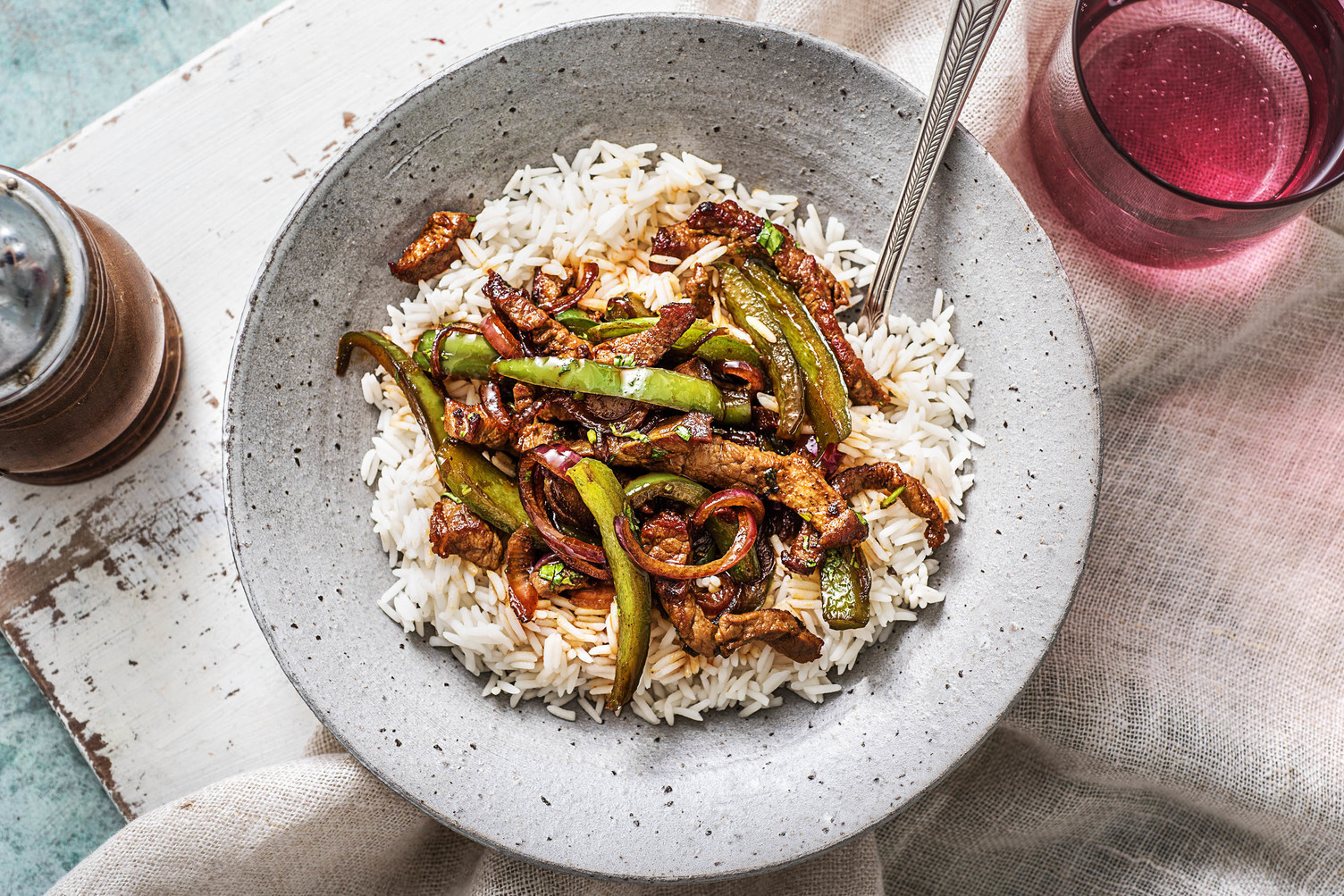 15 mins Sticky Beef with Basmati Rice Q3