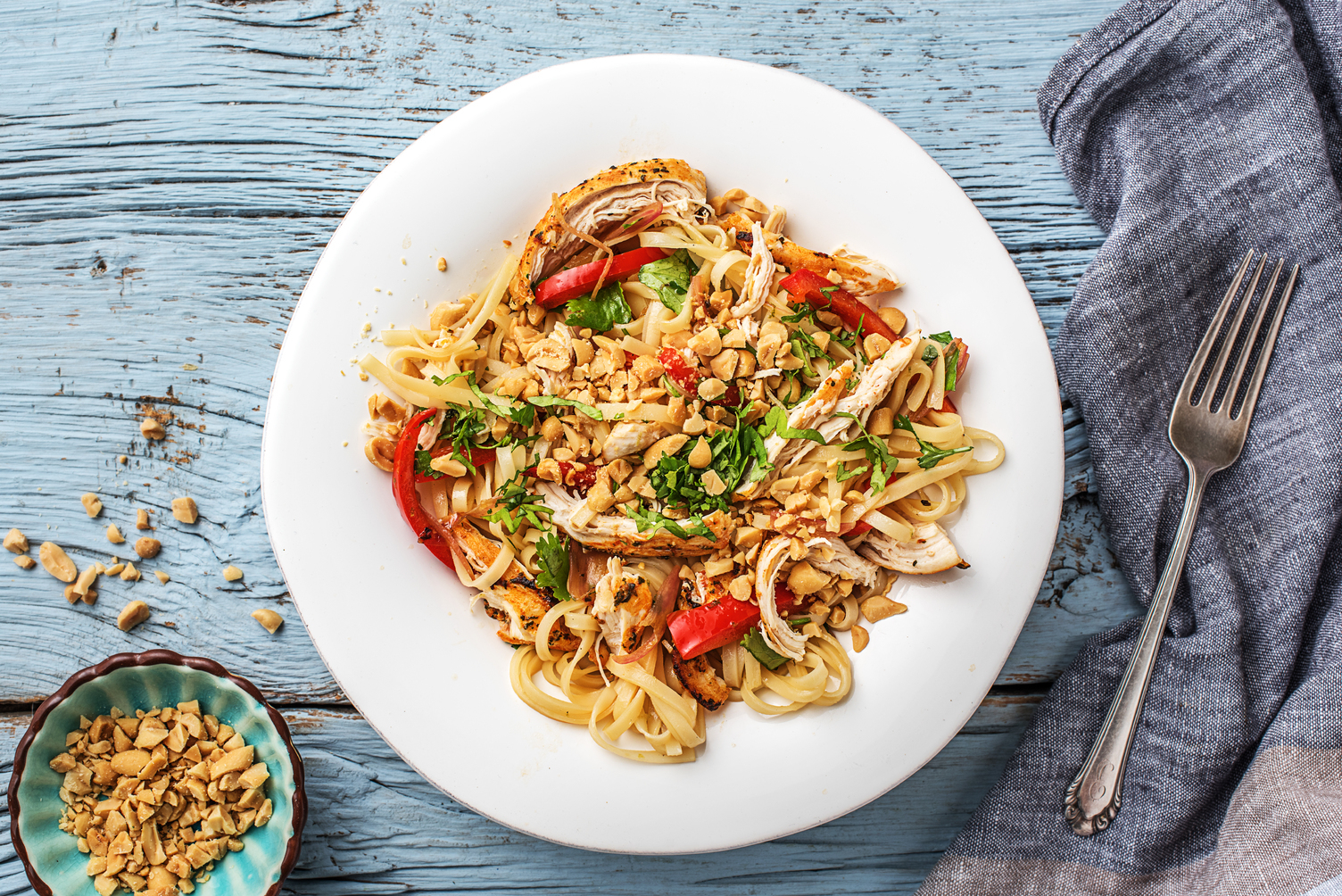 Shredded Chicken with Thai Style Noodle Salad