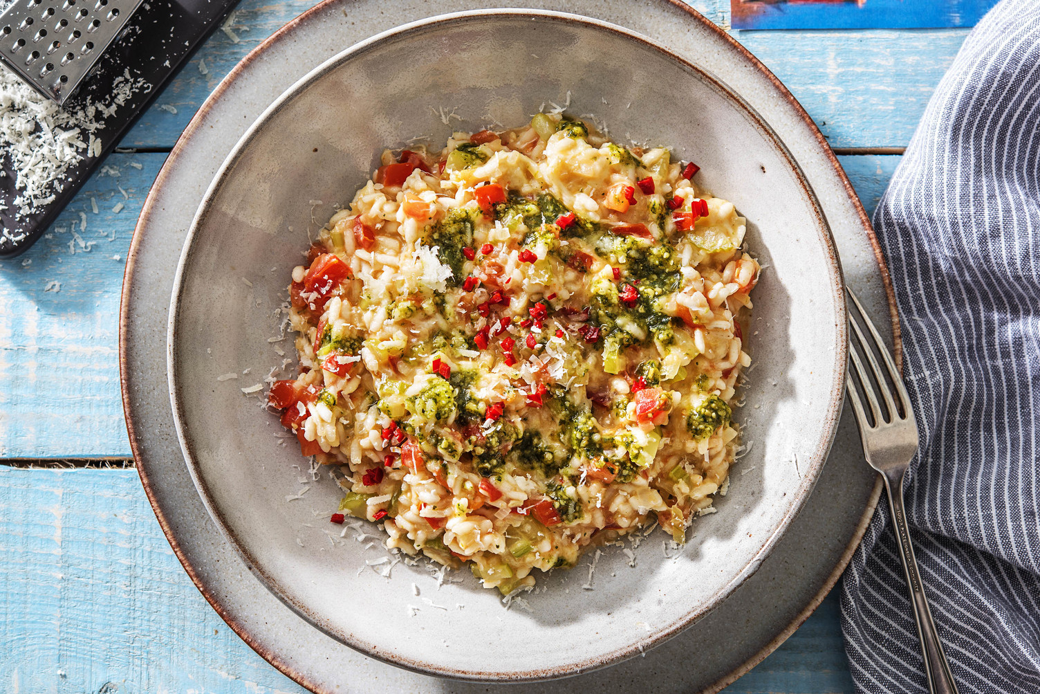 Risotto piquant aux tomates et à la mozzarella