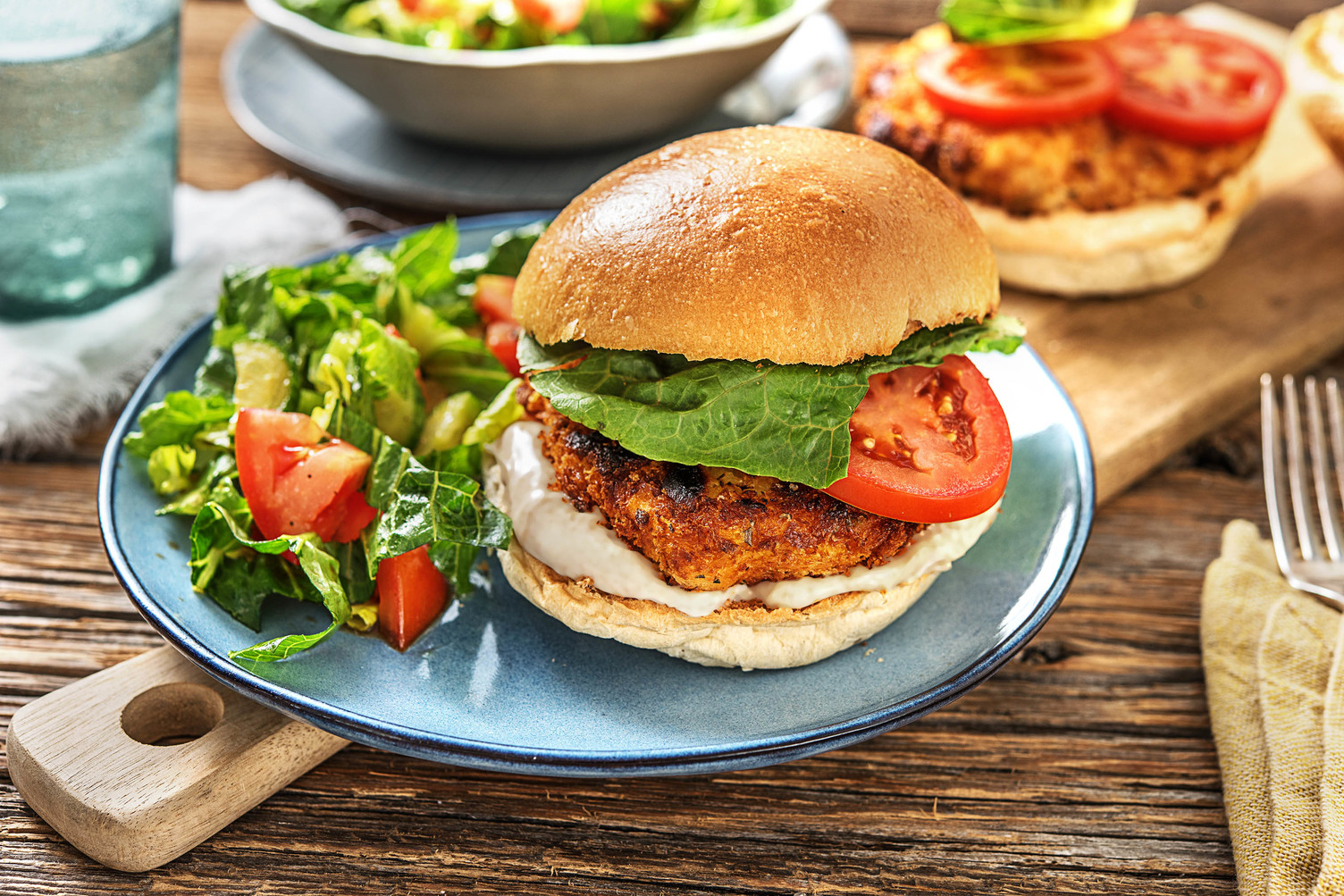 Krispig kycklingburgare