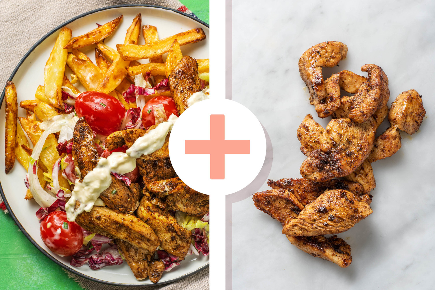 Double protein - Kapsalon met dubbele portie kipgyros