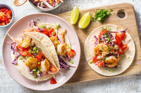 Mini-tortillas avec double portion de crevettes croustillantes
