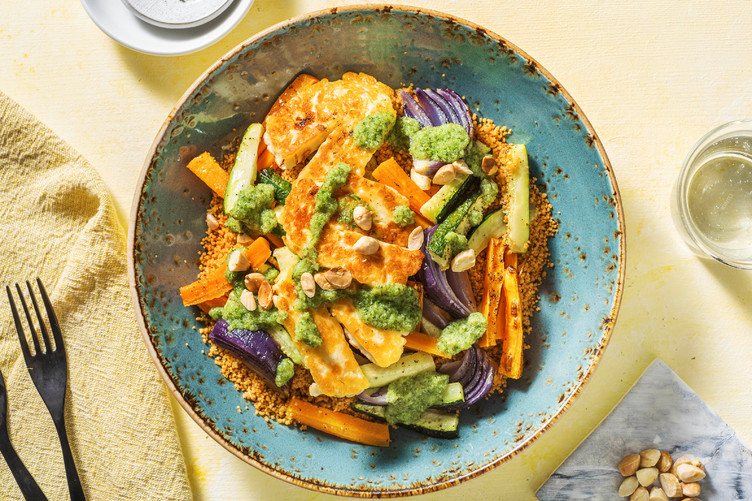 Halloumi och rostade morötter