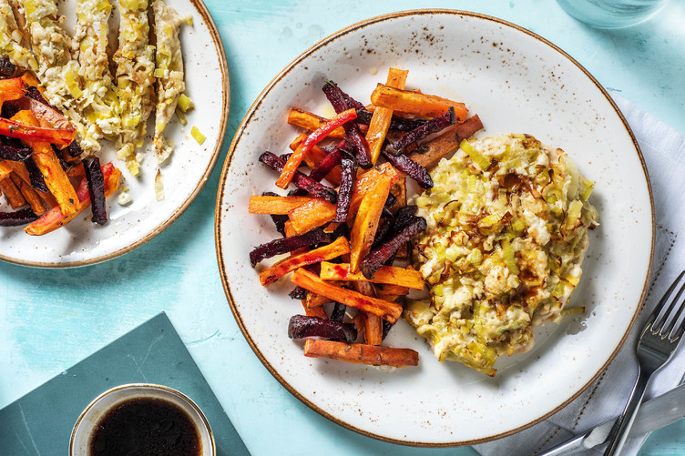 Kyckling med purjolökstäcke