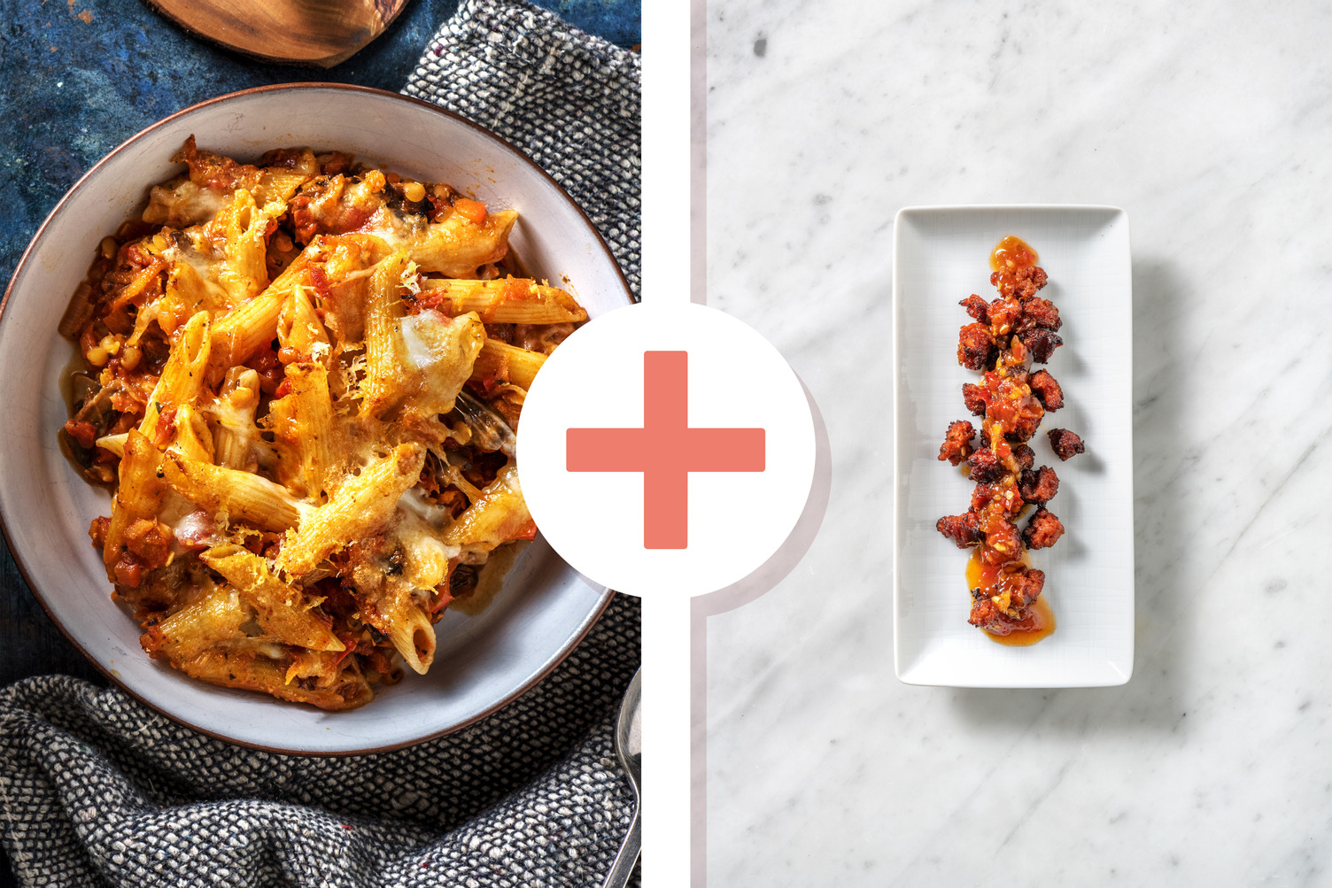 Veggie Ragu Pasta Bake//Veggie Ragu Pasta Bake with Chorizo