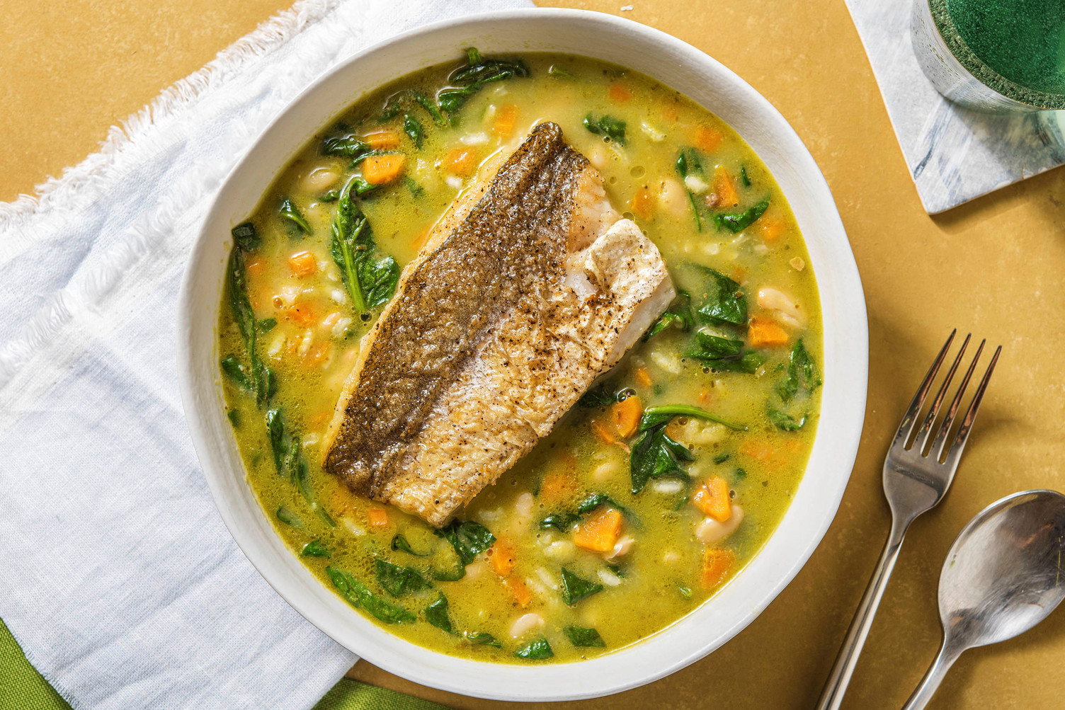 Italiaanse minestronesoep met heekfilet