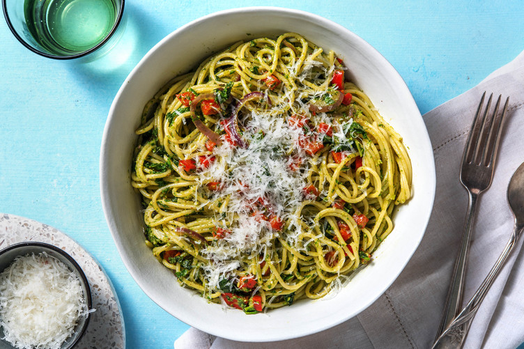 Pasta med grönkålspesto