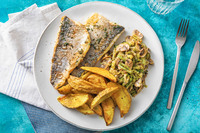 Double protein - Double portion de filet de bar frit au beurre de sauge maître d’hôtel