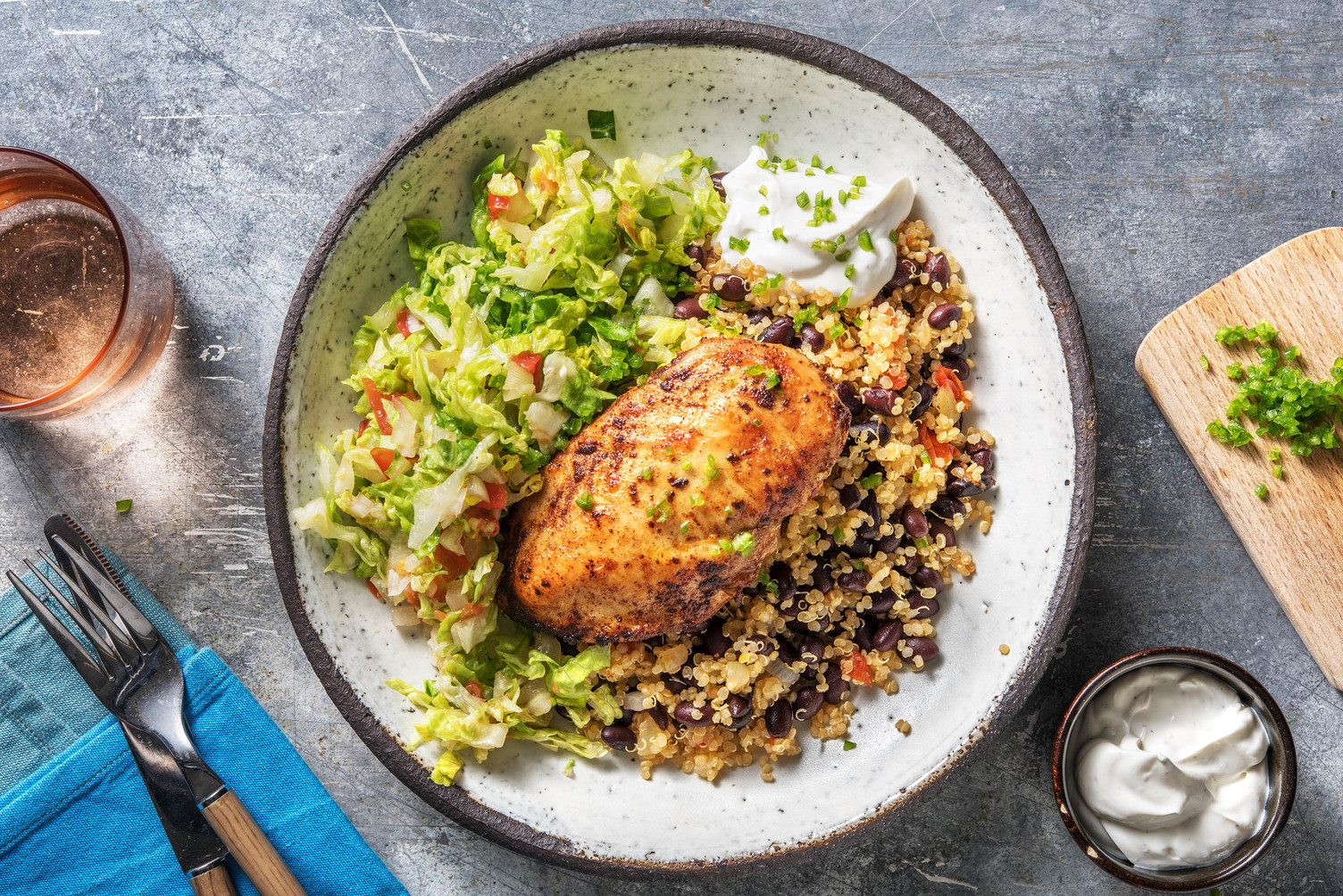 Hähnchen mit Quinoa-Bohnen