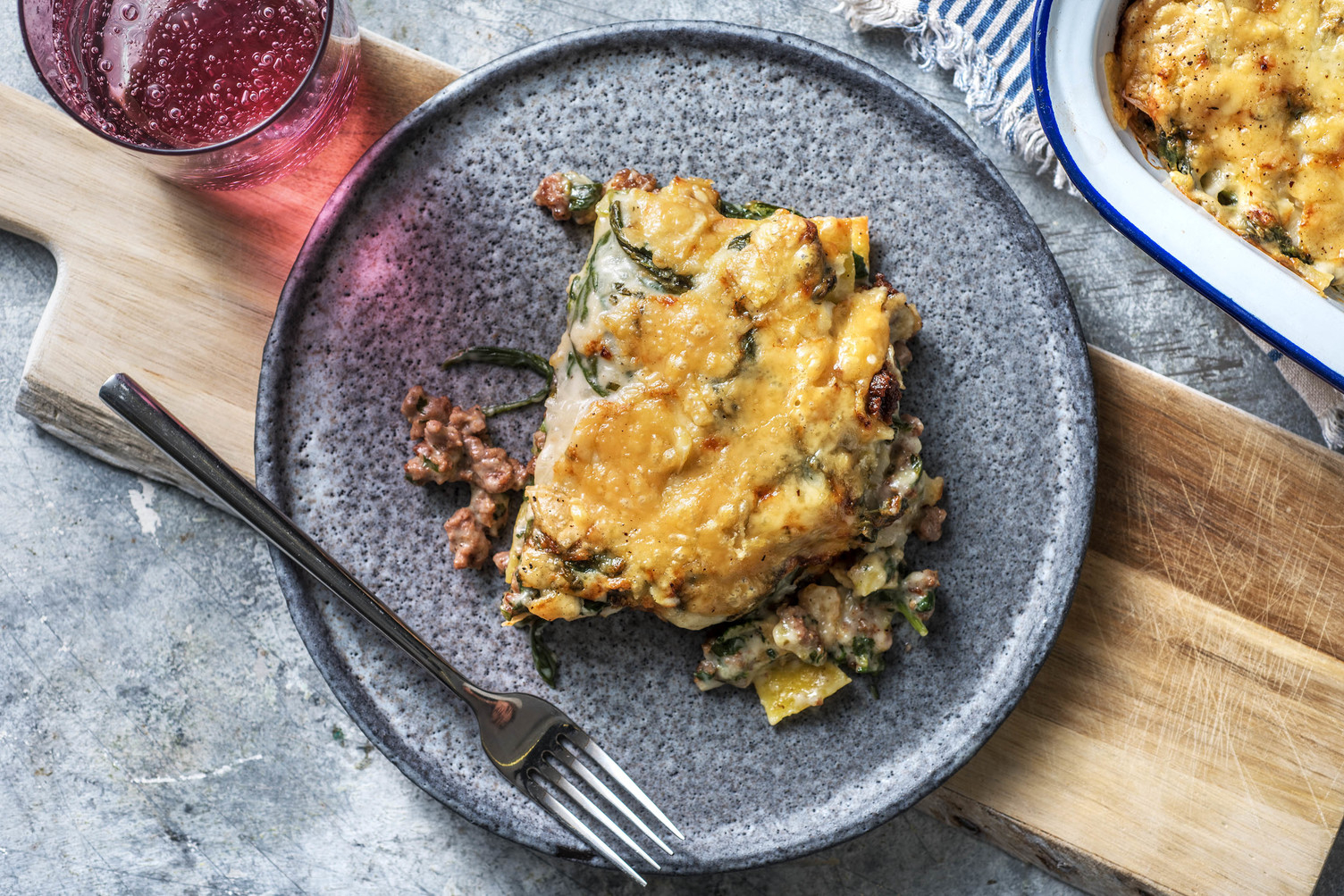 Veggie + protein - Groentelasagne met rundergehakt als extra
