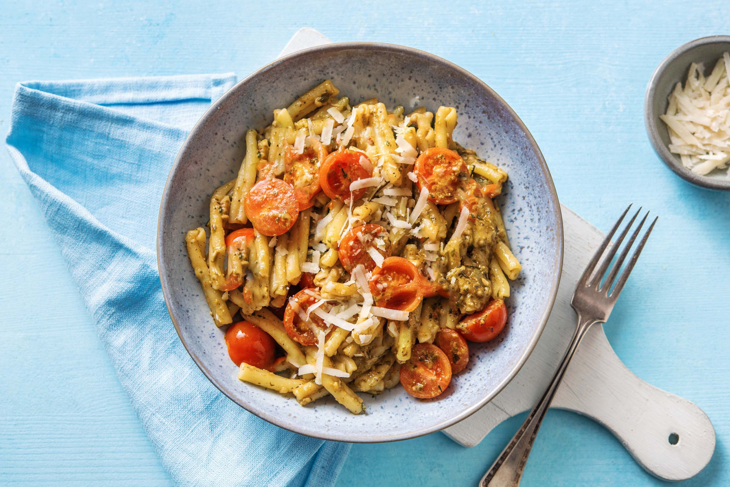 Casarecce et pesto d’épinards maison