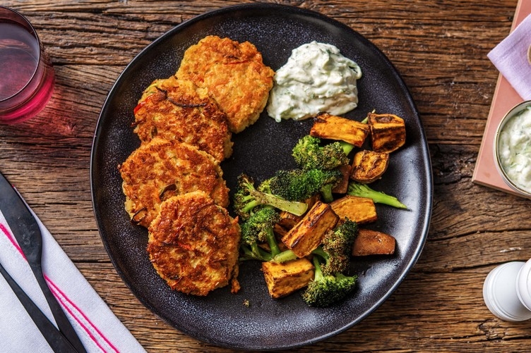 Halloumi- och couscousplättar