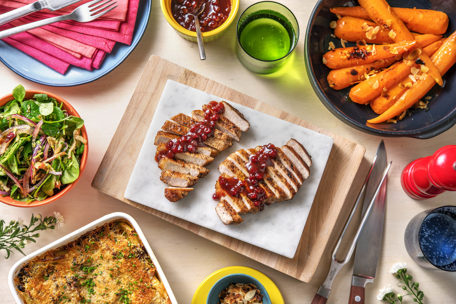 Varkensfilet met cranberrysaus