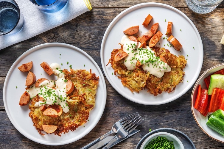 Rösti med stekt korv