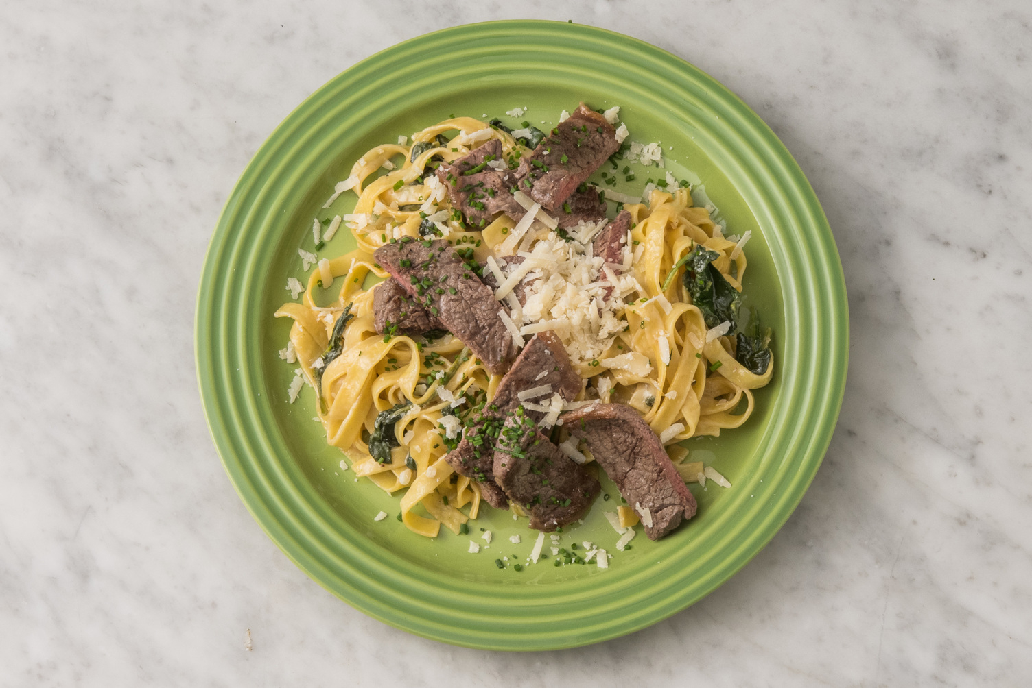 Steak with Creamy Mushroom Tagliatelle