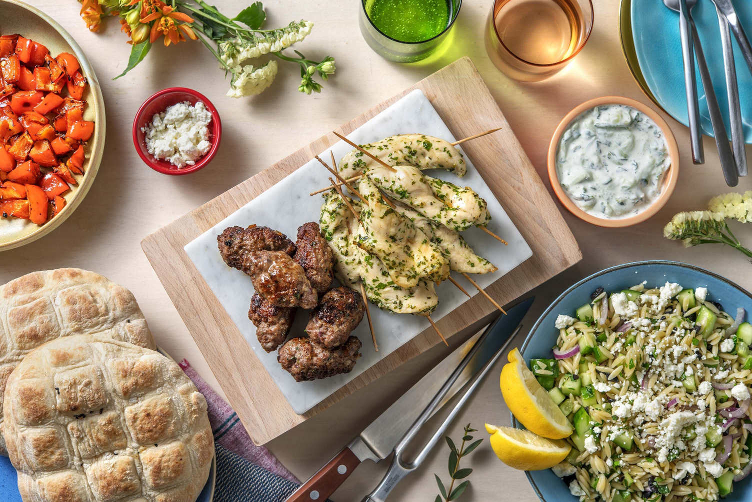Mezze grecs : Souvlakis, keftas & tzatziki