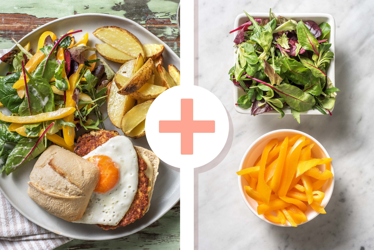 Hello Extra Veggie - Boekoeloekoeburger met gebakken ei